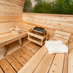 Canadian Timber Serenity MP Barrel Sauna | Dundalk Leisurecraft Porch Model