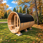 Canadian Timber Tranquility MP Barrel Sauna | Dundalk Leisurecraft 6-Person Porch Model