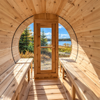 Canadian Timber Tranquility MP Barrel Sauna | Dundalk Leisurecraft 6-Person Porch Model