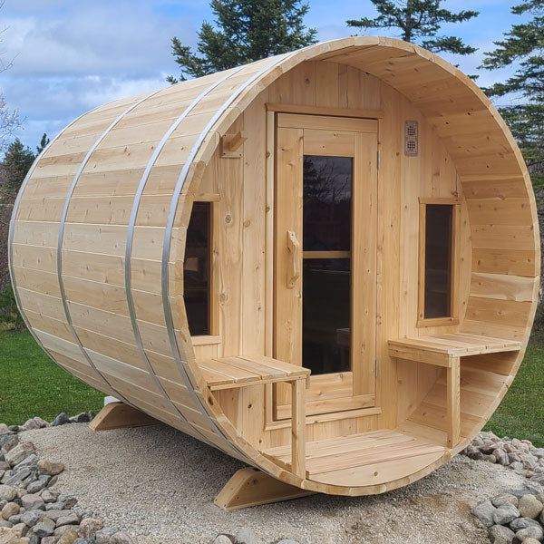 Canadian Timber Tranquility Barrel Sauna | Dundalk Leisurecraft 6-Person