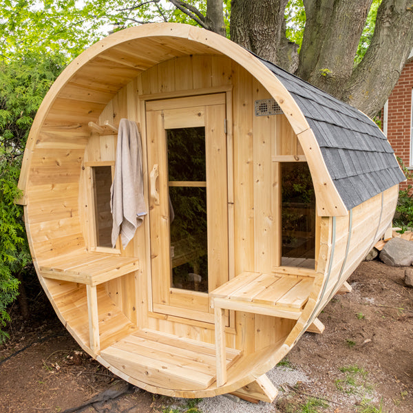 Canadian Timber Tranquility Barrel Sauna | Dundalk Leisurecraft 6-Person