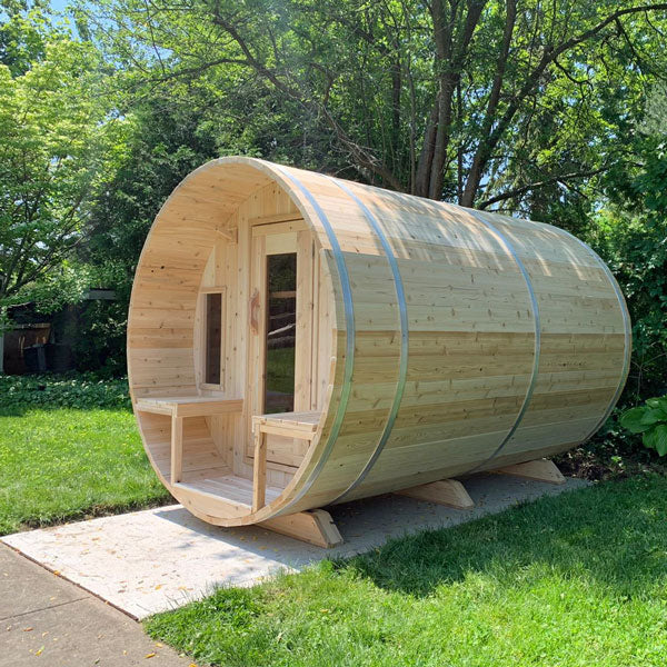 Canadian Timber Tranquility Barrel Sauna | Dundalk Leisurecraft 6-Person
